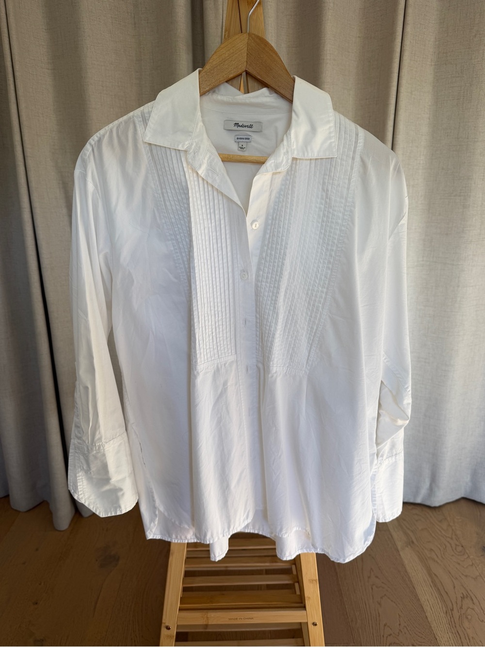 Madewell White Tux Style Button-Down Shirt oversized